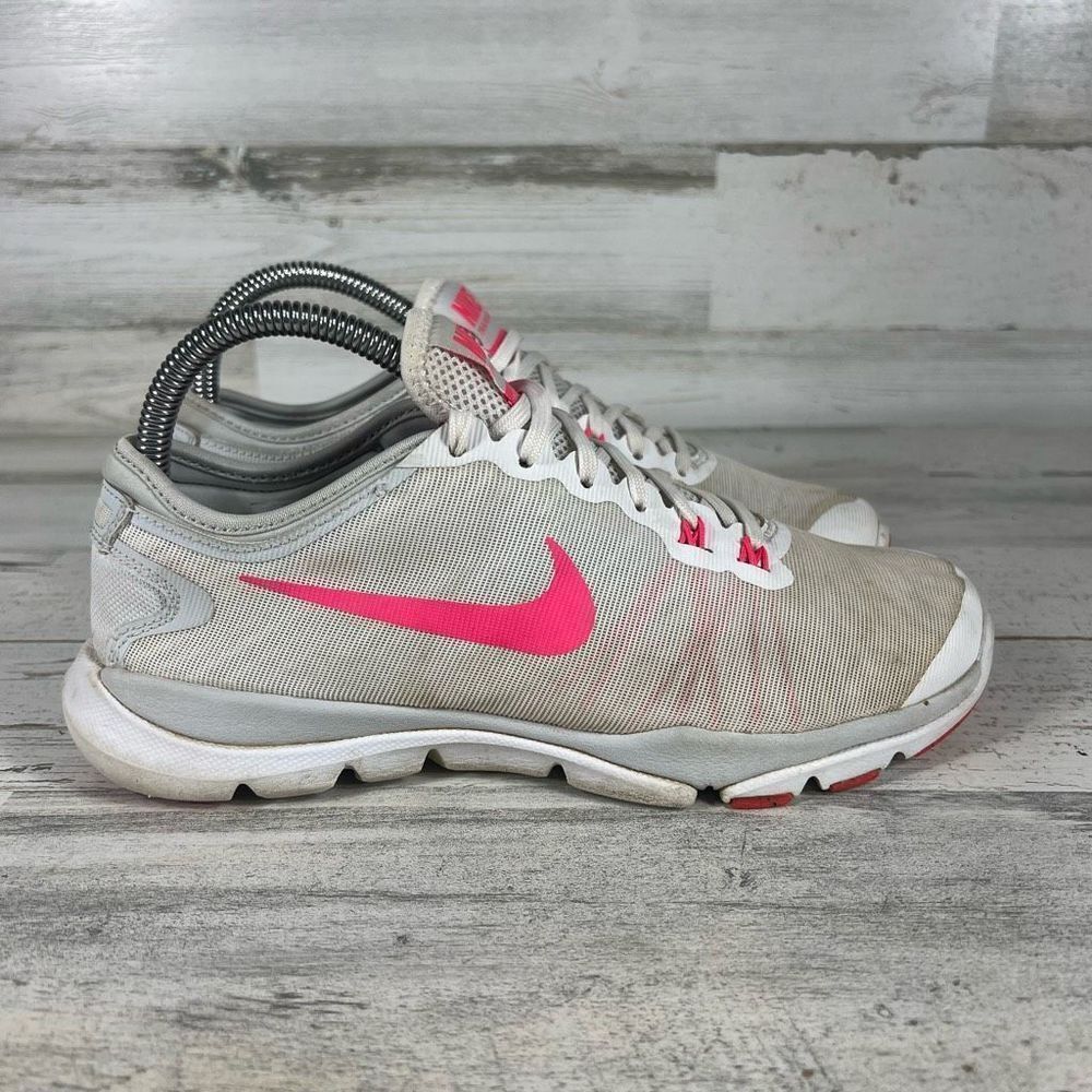 Nike Women's Athletic Shoes White with Pink Swoosh